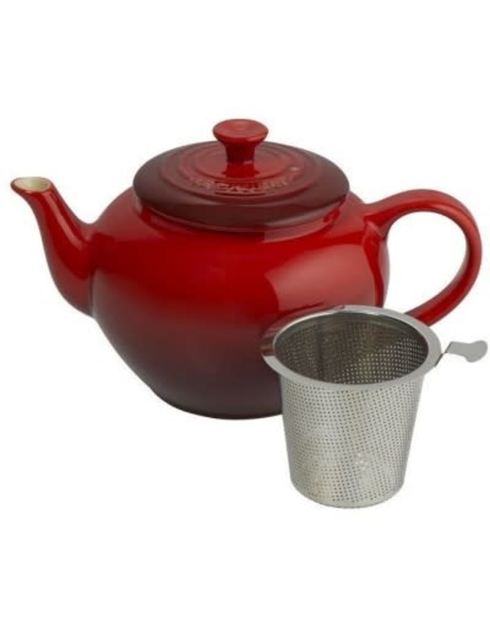 LeCreuset Le Creuset Aardewerken Theepot met RVS Filter, Kersenrood - 1l