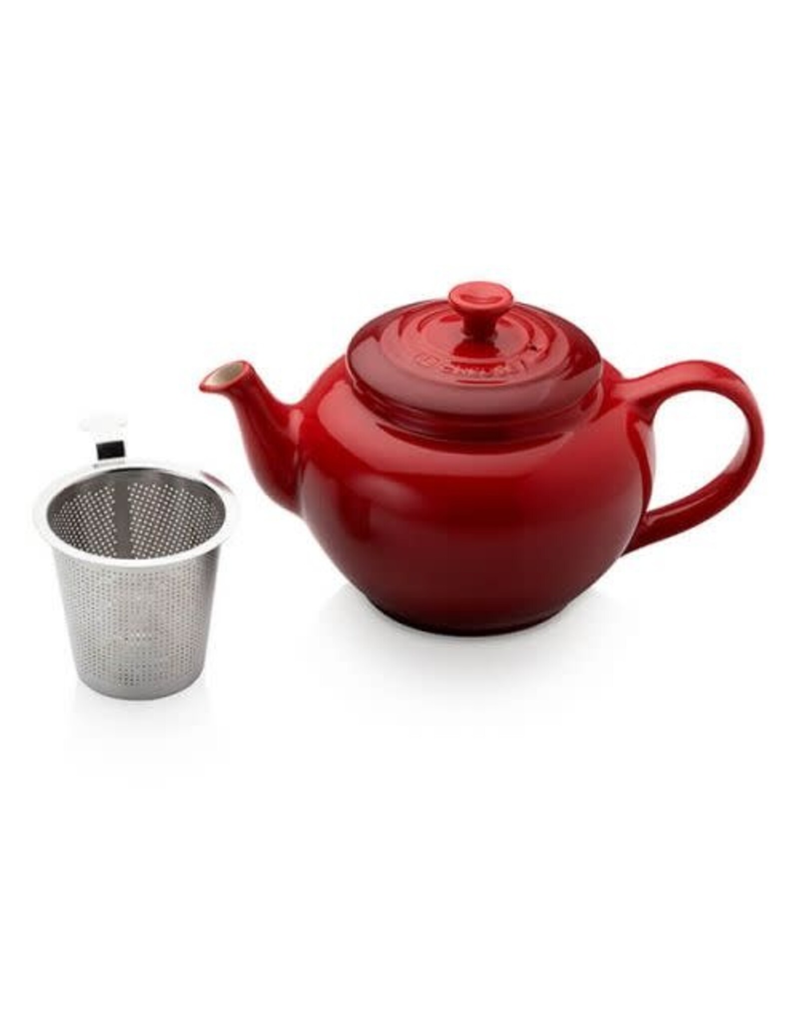 LeCreuset Le Creuset Aardewerken Theepot met RVS Filter, Kersenrood - 0.65l