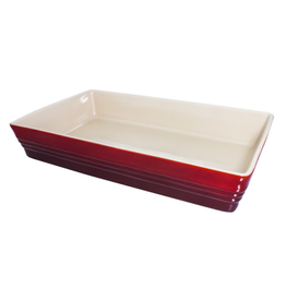 LeCreuset Le Creuset Rechthoekige Stapelbare Schotels, Kersenrood (32x19cm, 2.3l)