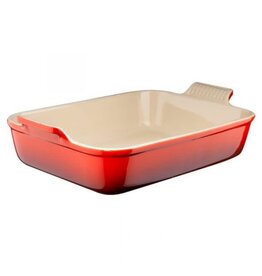 LeCreuset Le Creuset Aardewerken Rechthoekige Ovenschaal, Kersenrood (32cm, 3.85l)