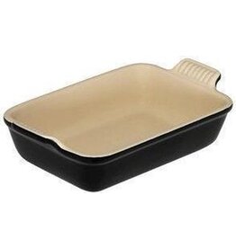 LeCreuset Le Creuset Aardewerken Rechthoekige Ovenschaal,  Ebbenzwart  (19cm, 1.08l)