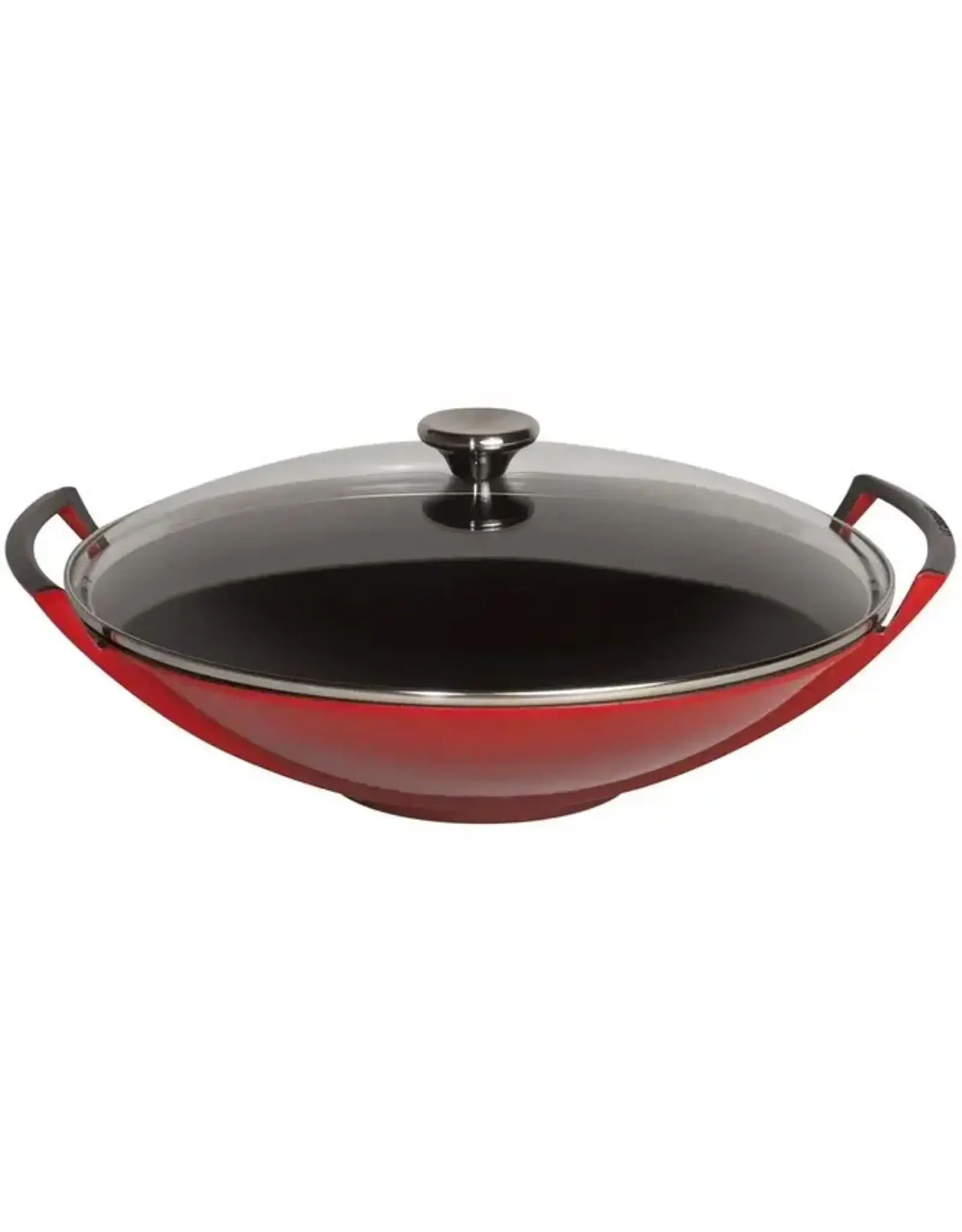 Le Creuset Gietijzeren Wok met Glazen Deksel Kersenrood - 36 cm