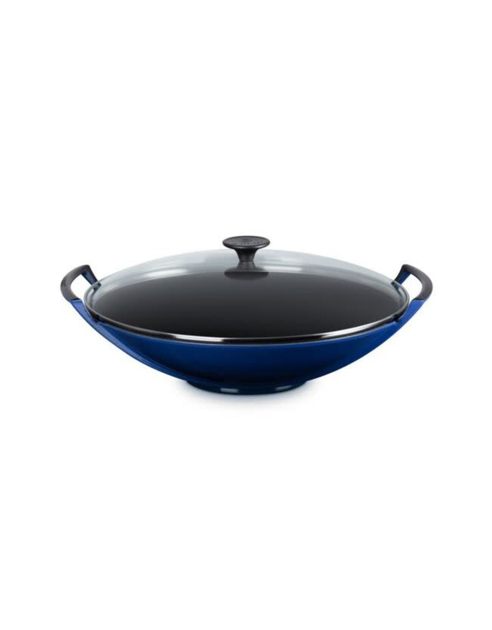 Le Creuset Gietijzeren Wok met Glazen Deksel  Kobalt Blauw - 36 cm