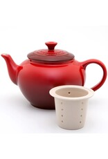 LeCreuset Le Creuset Aardewerken Theepot met Theezeef, Kersenrood - 0.65L