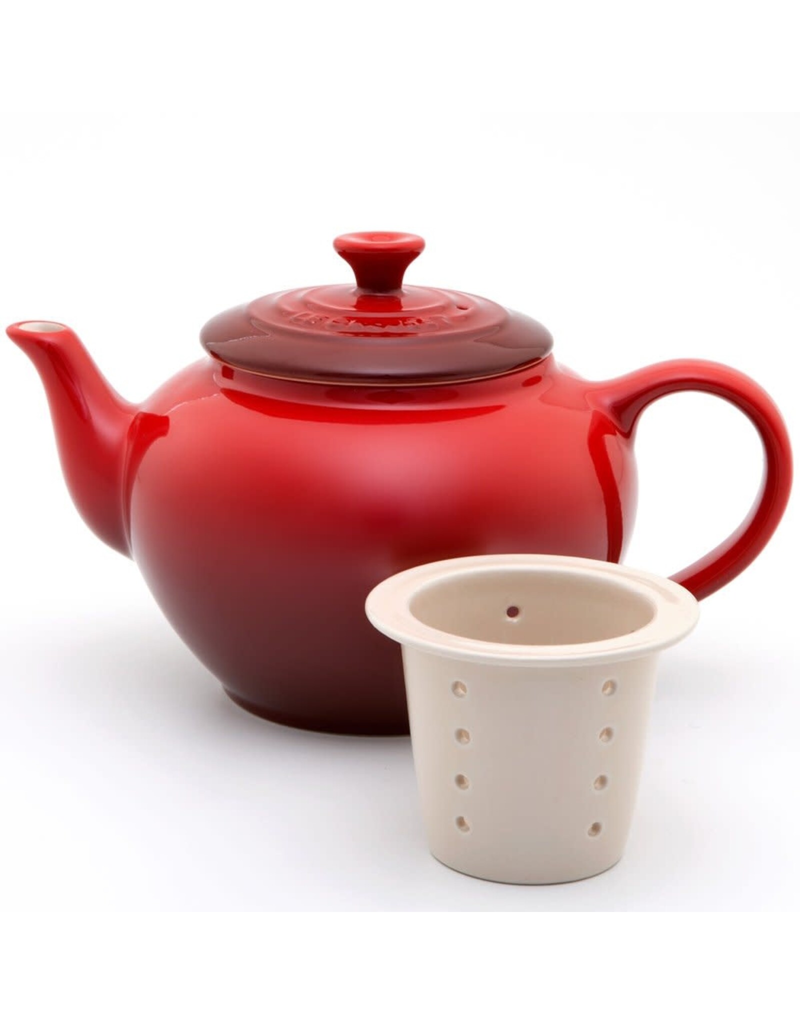 LeCreuset Le Creuset Aardewerken Theepot met Theezeef, Kersenrood - 0.65L