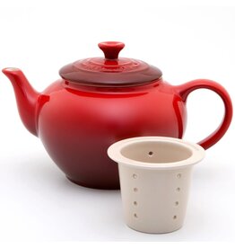 LeCreuset Le Creuset Aardewerken Theepot met Theezeef, Kersenrood - 0.65L