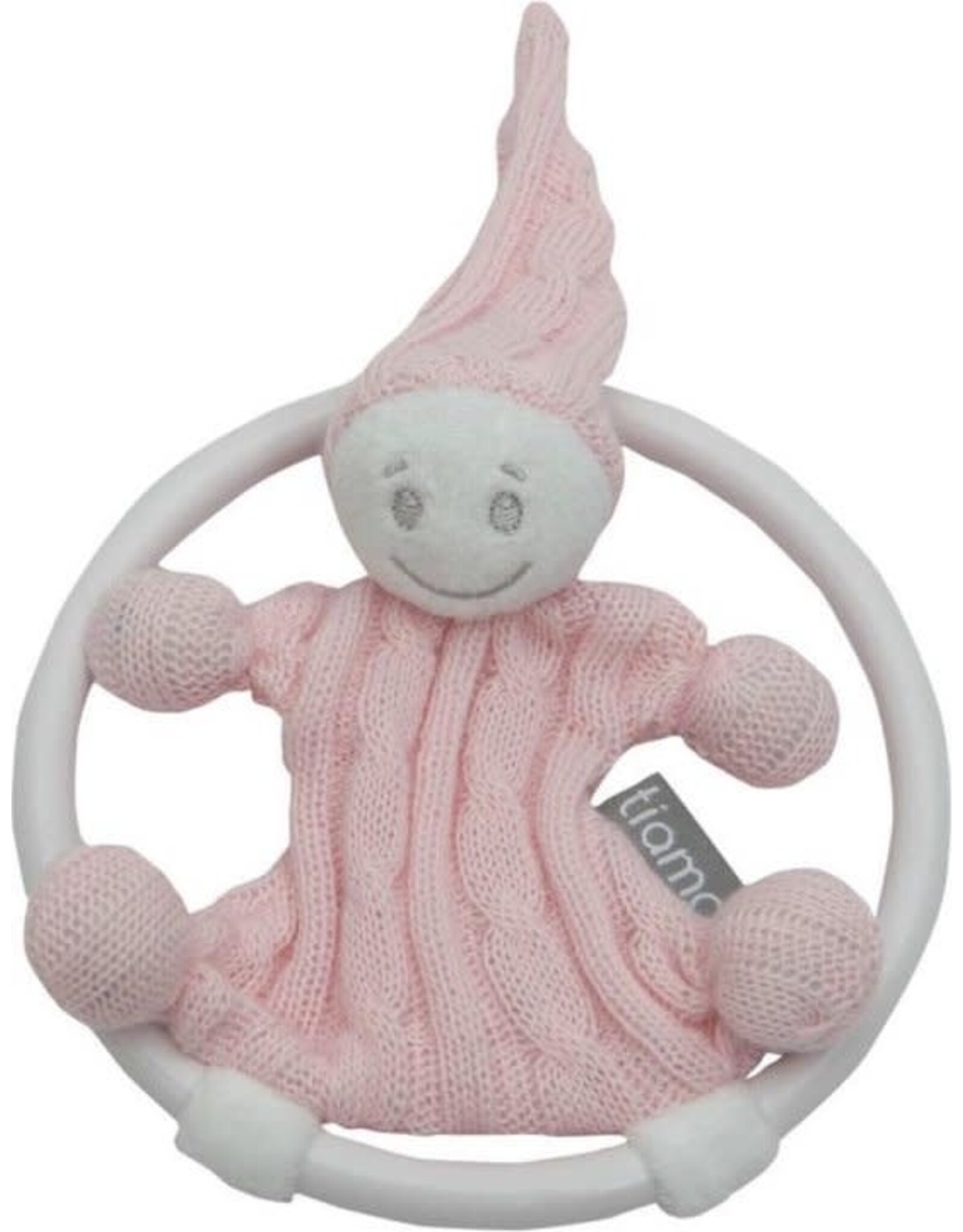 Tiamo Bijtring Popje Gebreid Roze