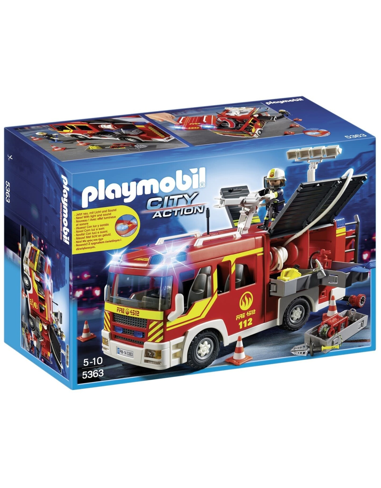Playmobil Playmobil City Action 5363 Brandweer Pompwagen met Licht en Sirene