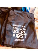 Schort zwart met zeeuwse tekst