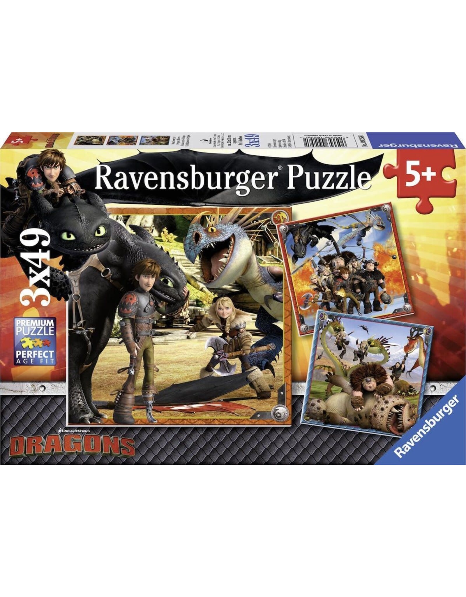 Ravensburger Ravensburger 092581 Drakenrijders Dragons (3X49 Stukjes)