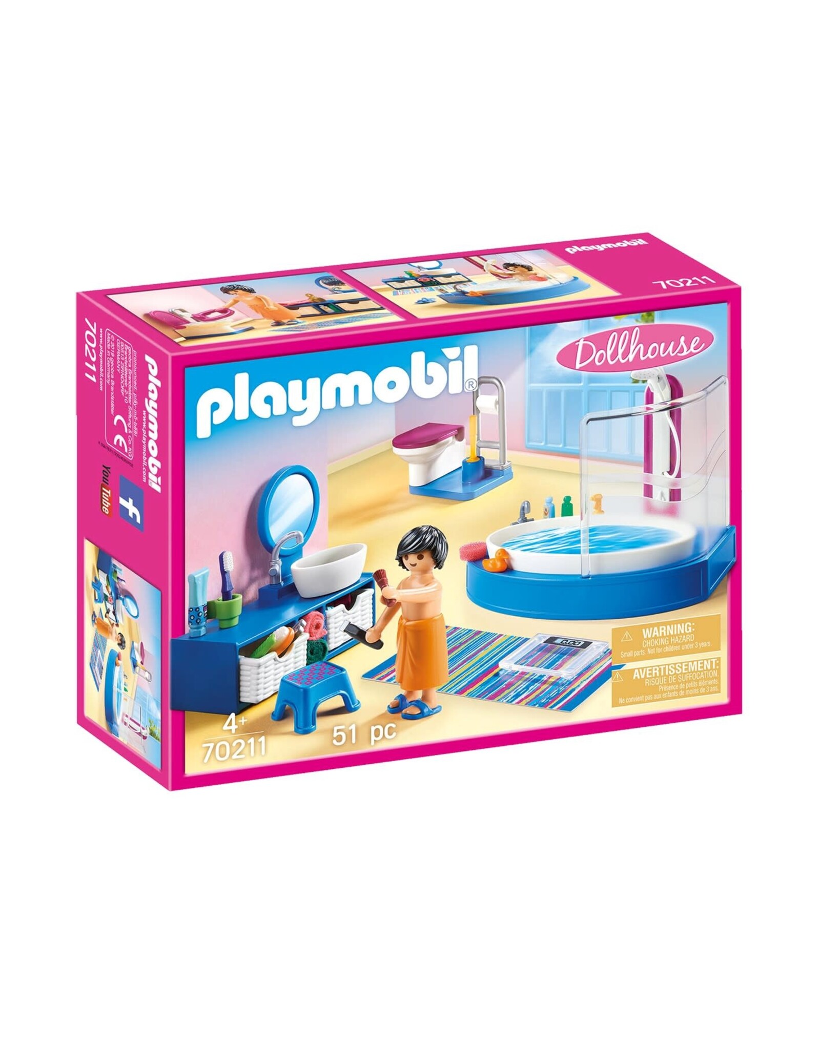 Playmobil Playmobil Dollhouse 70211 Badkamer met Ligbad