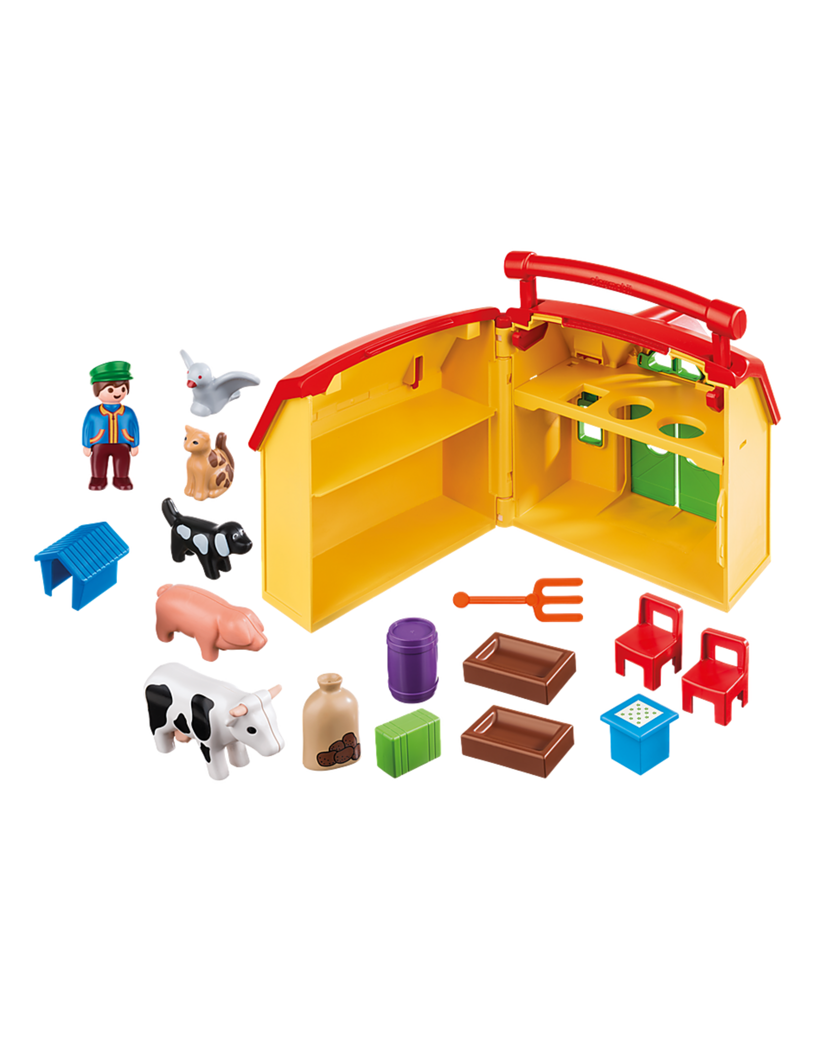 Playmobil Playmobil 1-2-3 6962 Meeneemboerderij met Dieren