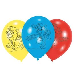 Ballonnen Paw Patrol (23cm, 6 stuks)