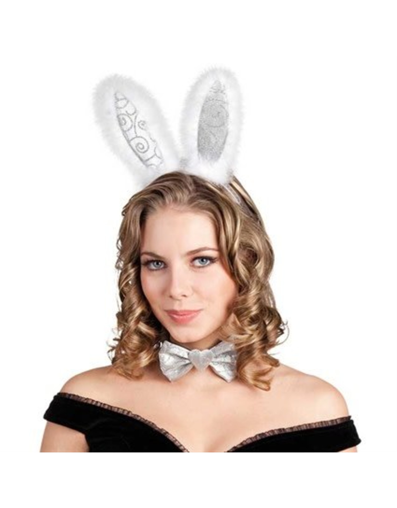 Diadeem Bunny Oren Zilver+Strikje