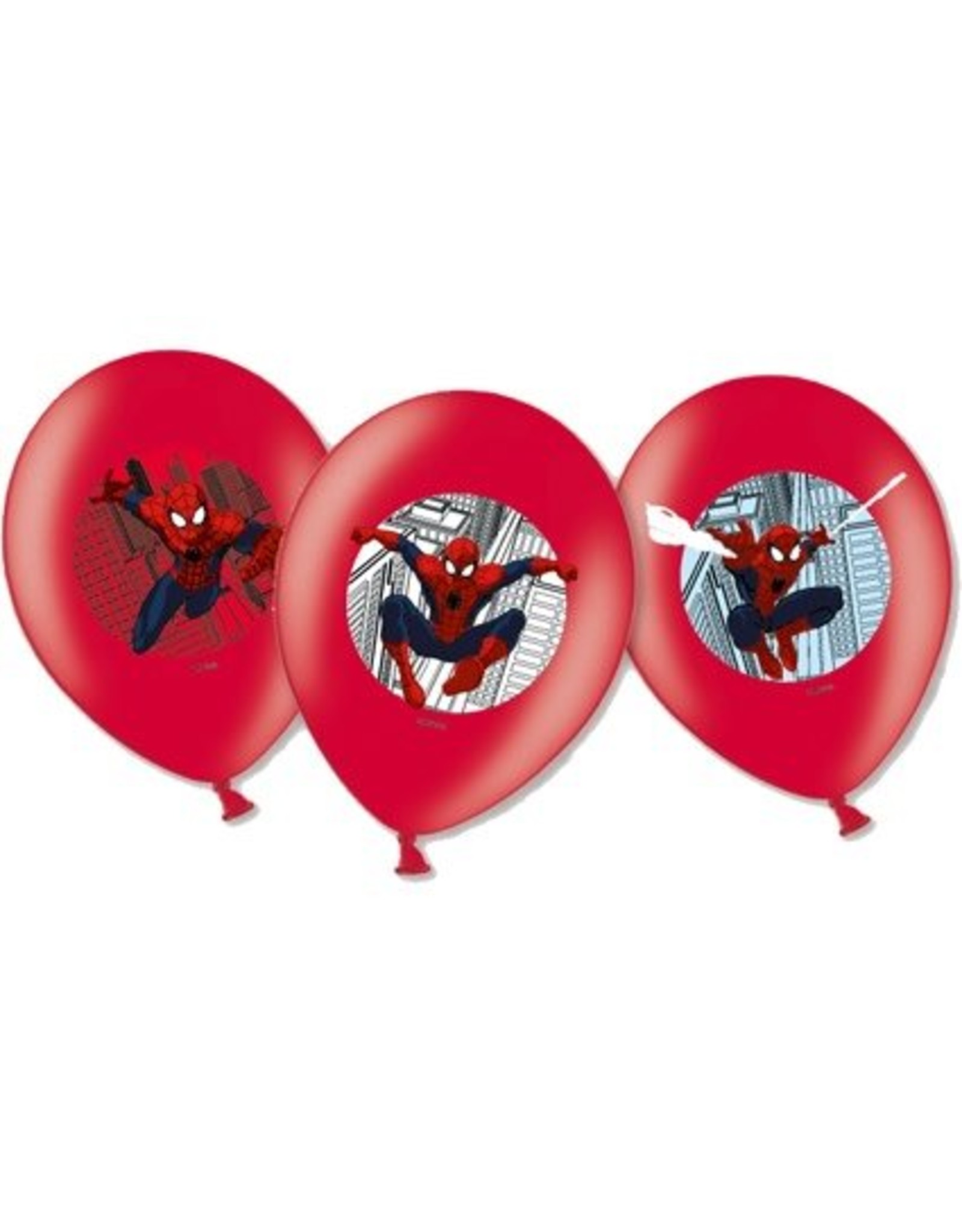 Ballonnen Spiderman (28cm, 6 stuks)