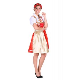 Dirndl jurk ''Viktoria'', Rood-Goud