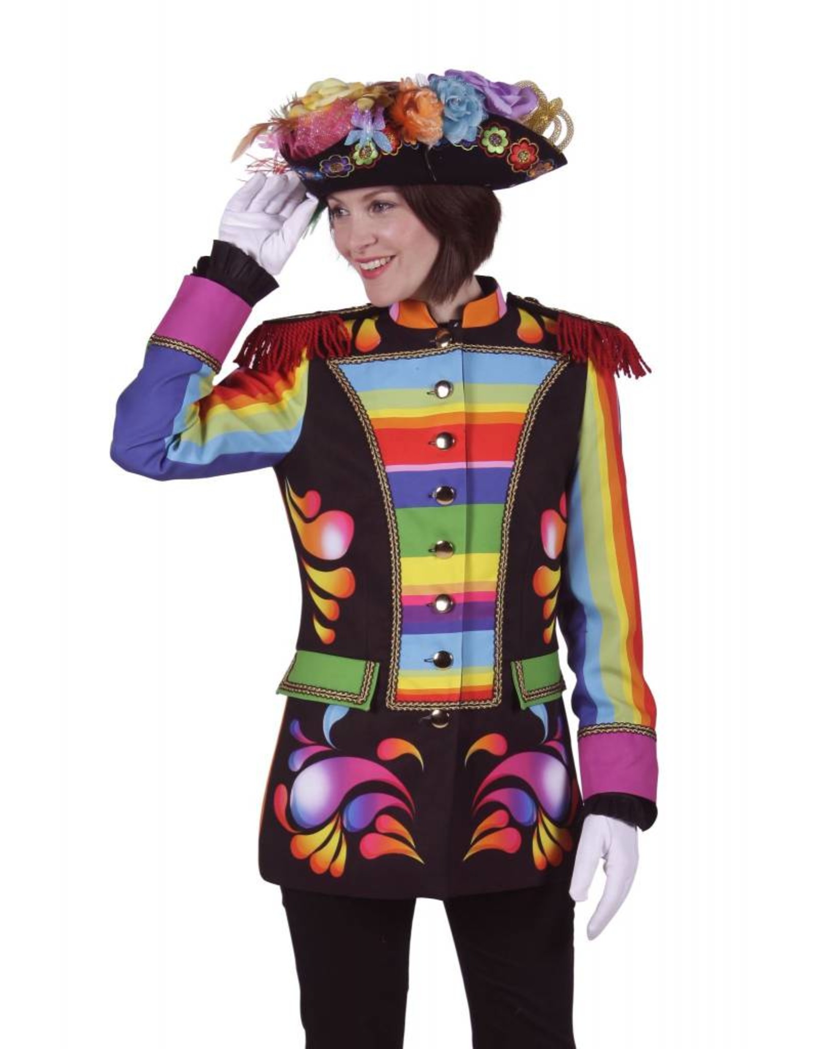 Damescolbert ''rainbow'', Mix van kleuren, Colbert gevoerd