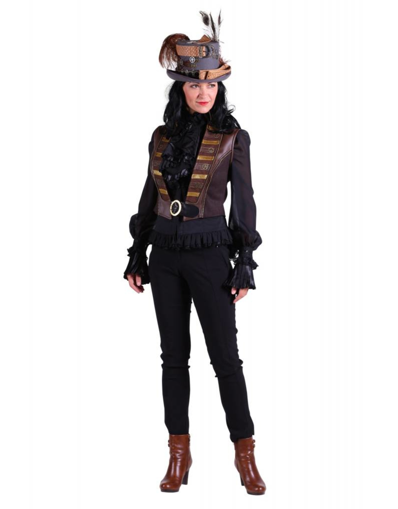 Vest dame steampunk '"Scarlett'', Bruin