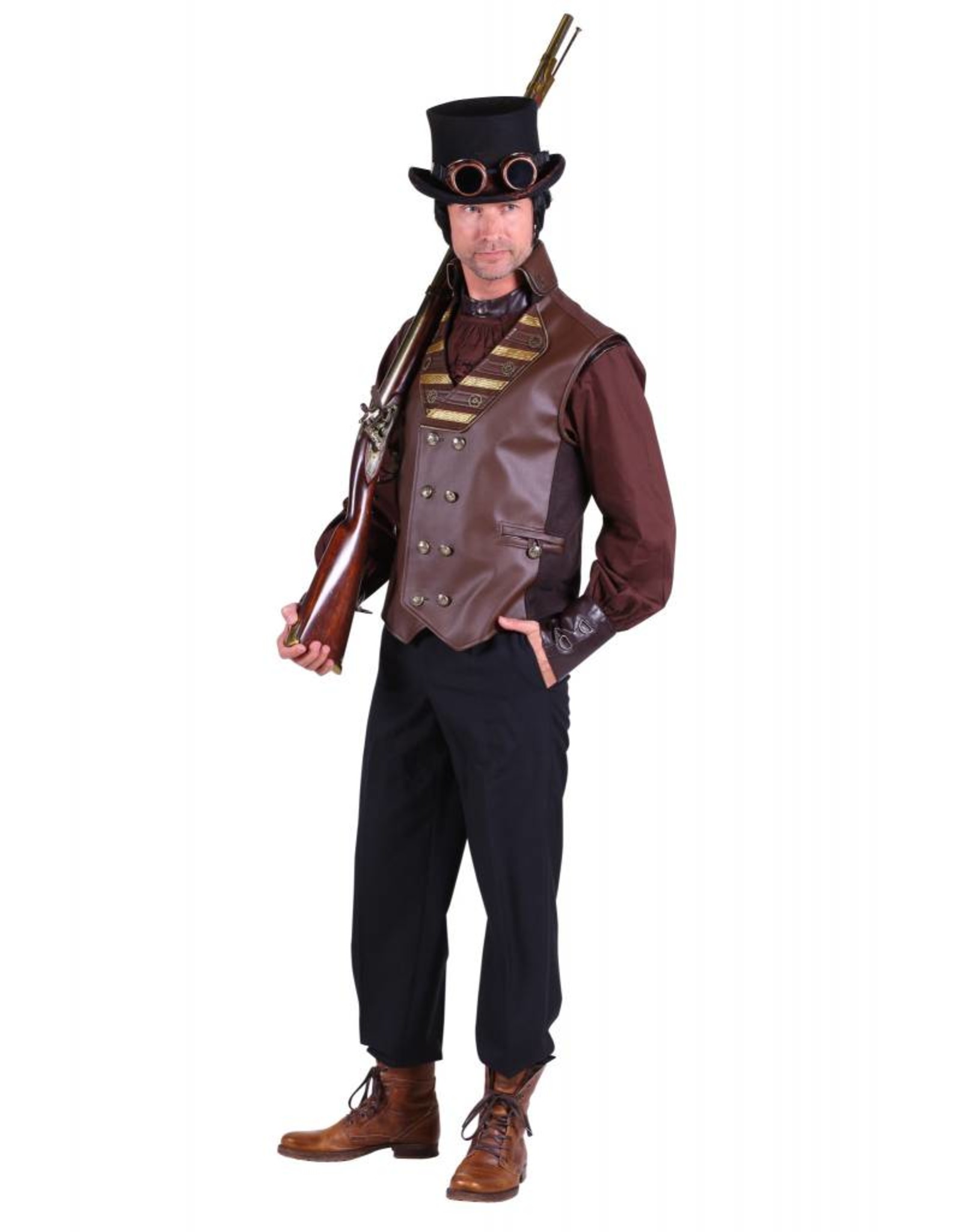 Vest heer steampunk ''Cyrus'', Bruin