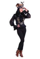 Vest dame steampunk '"Scarlett'', Zwart