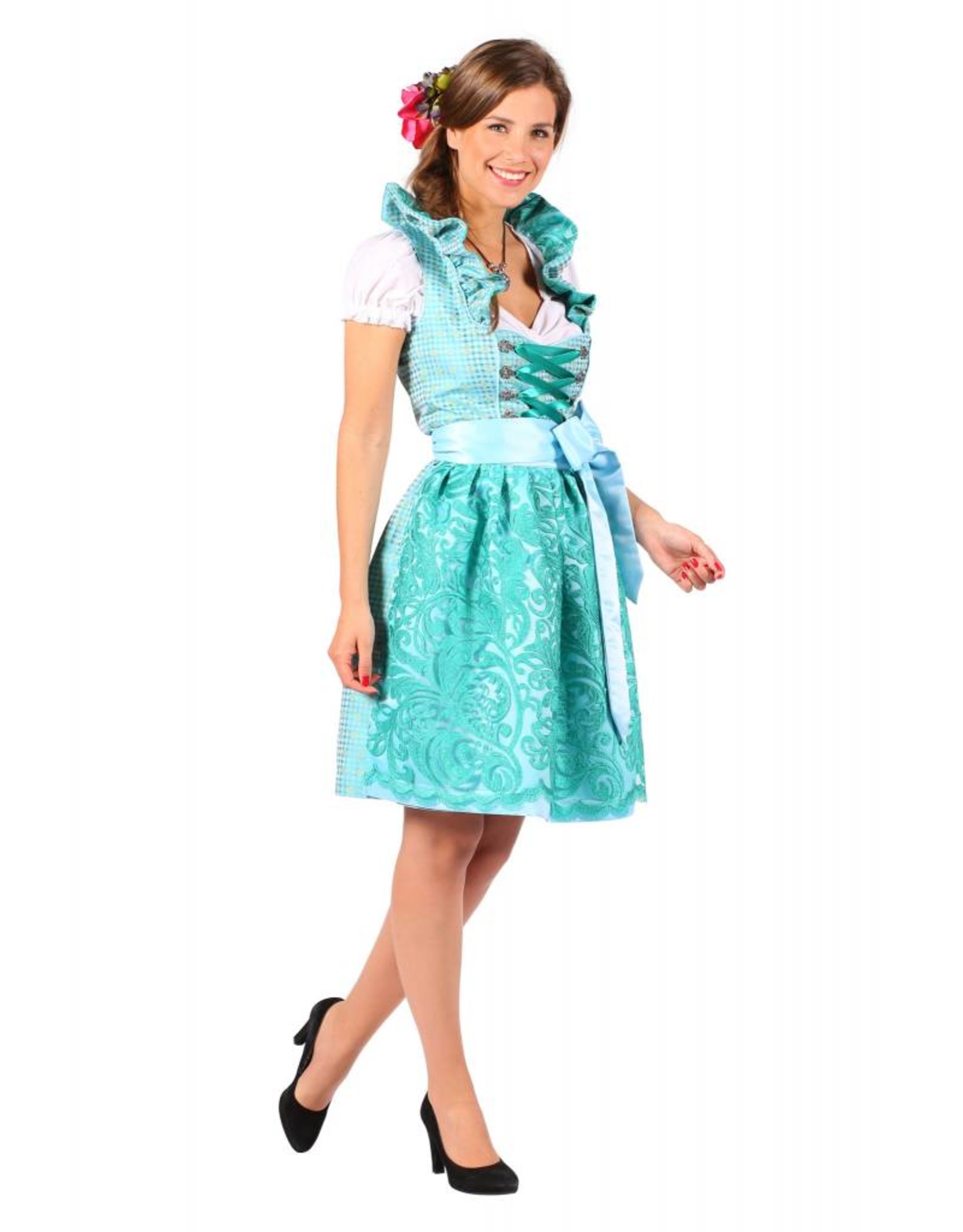 Dirndl jurk ''Susanne'', Turquoise-Groen