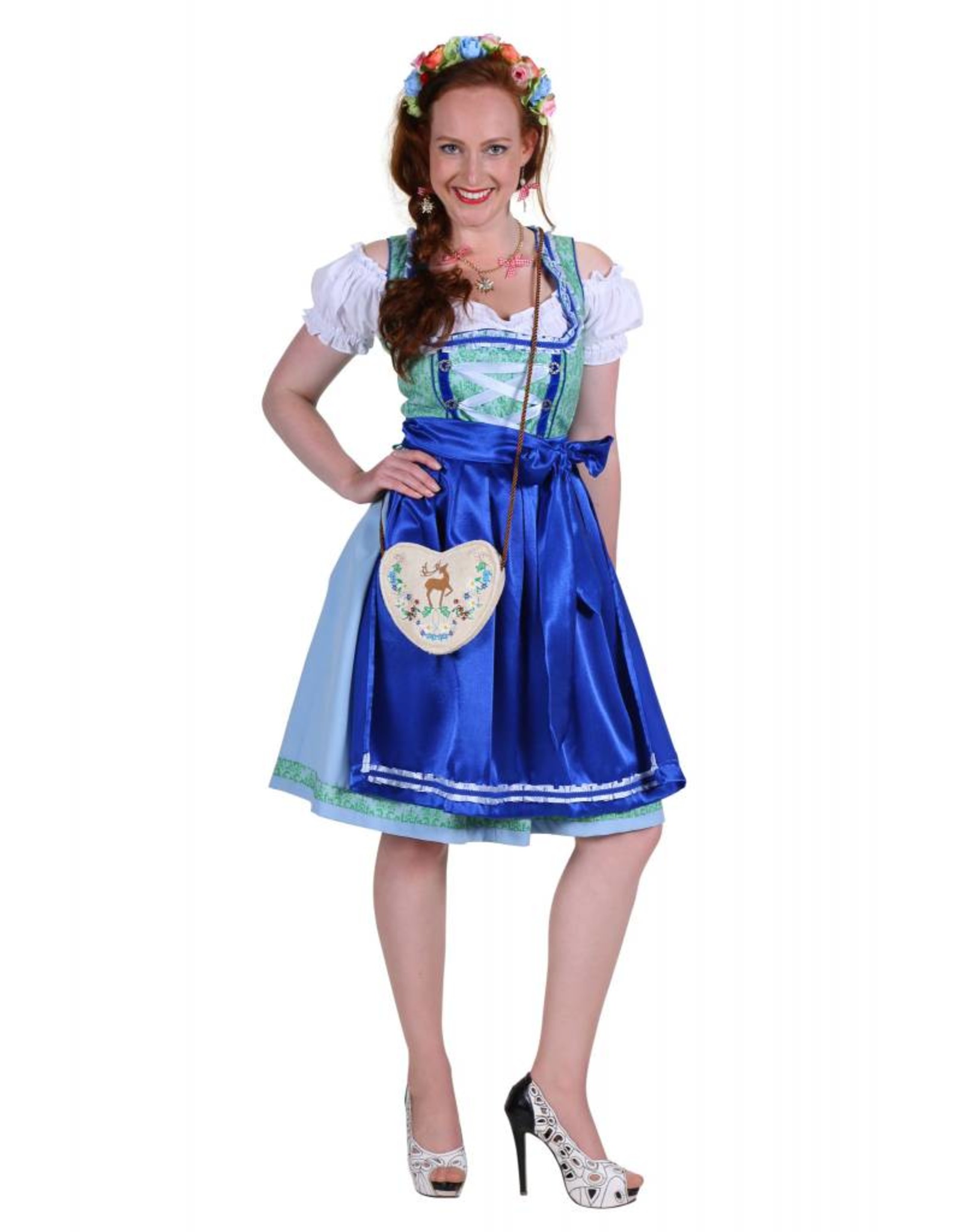 Dirndl jurk ''Lisa'', Groen-Blauw