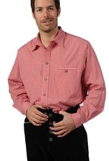 Tiroler herenblouse ruit rood-wit