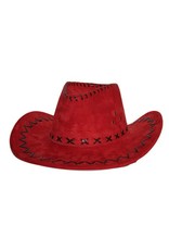 Hoed Cowboy Suède rood