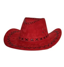 Hoed Cowboy Suède rood