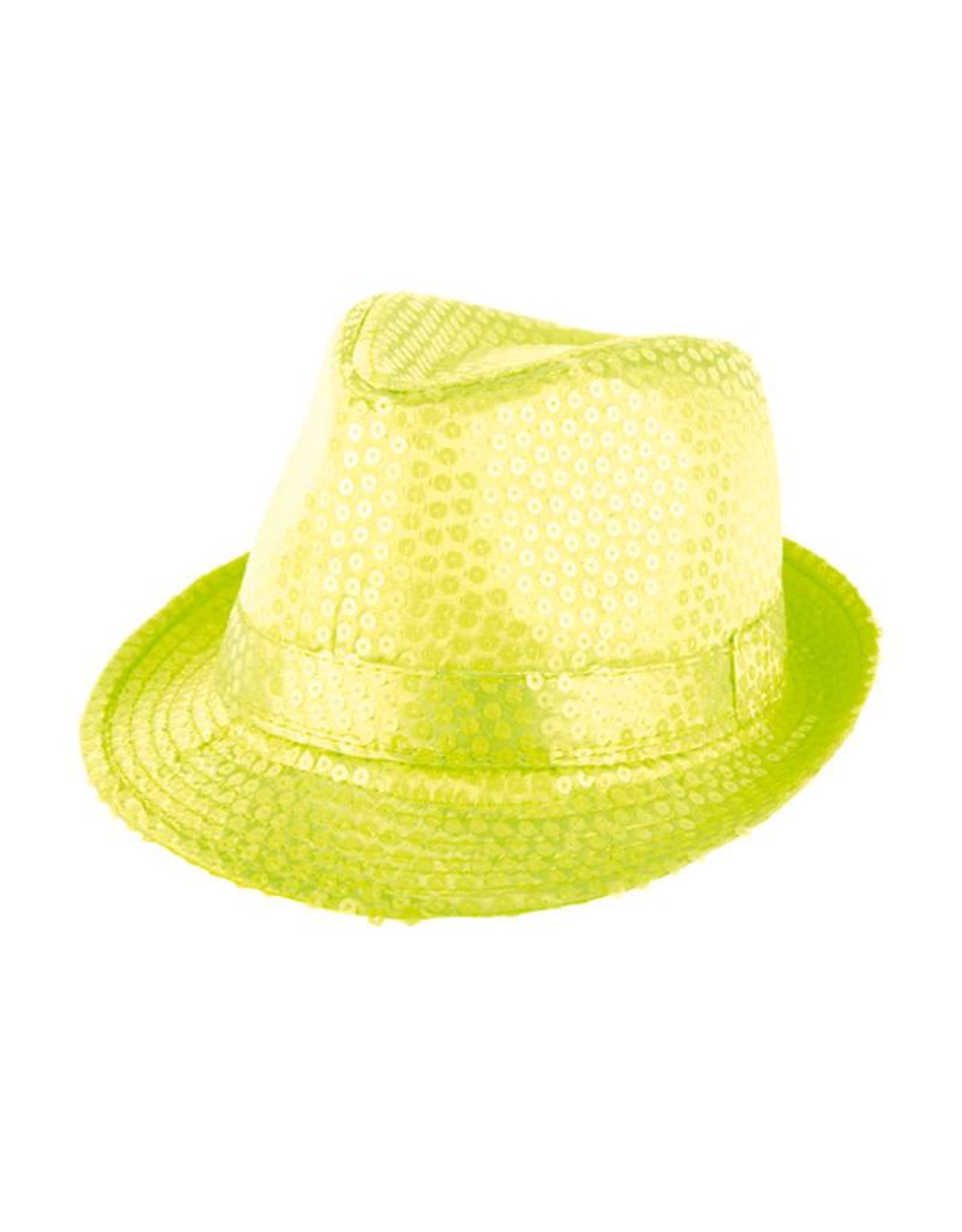 Hoed Funk Sequin Neon Geel