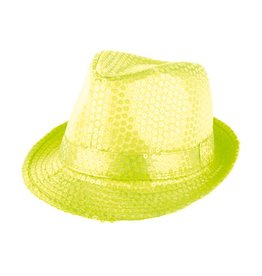 Hoed Funk Sequin Neon Geel