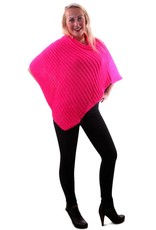 Poncho fluor pink gebreid