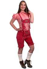 Lederhose pink kort model dames