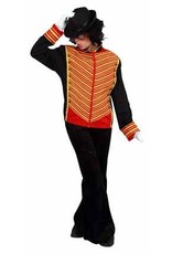 Michael jackson jas zwart/rood met gouden bies