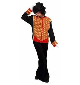 Michael jackson jas zwart/rood met gouden bies