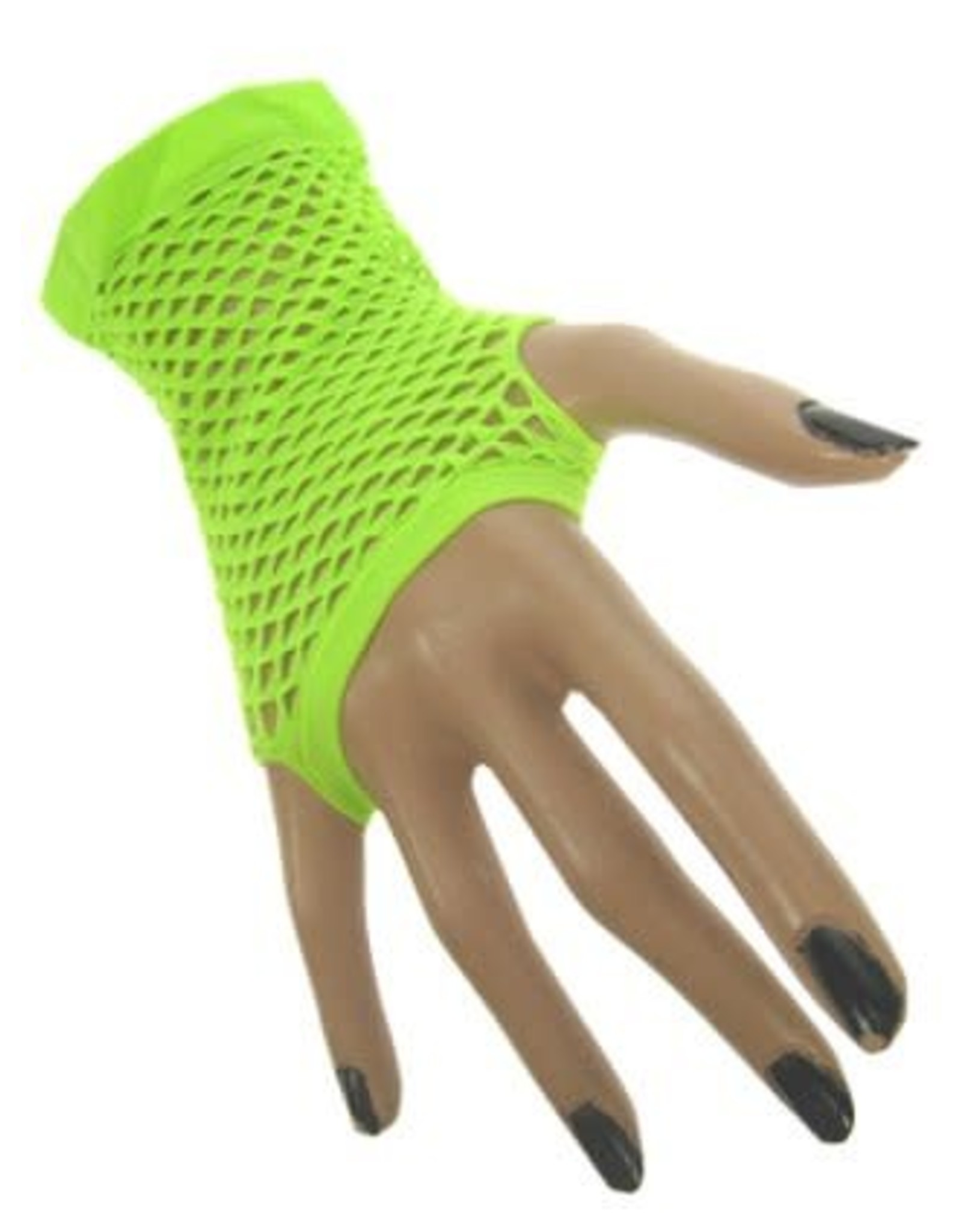 Nethandschoen kort vingerloos fluor groen