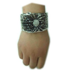 Armband luxe spin zwart/zilver