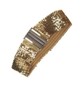 Riem elastisch pailletten goud