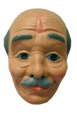 Masker plastic opa kaalhoofd + snor (oude man)