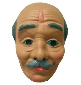 Masker plastic opa kaalhoofd + snor (oude man)