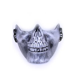 Halfmasker onderkaak skull zilver