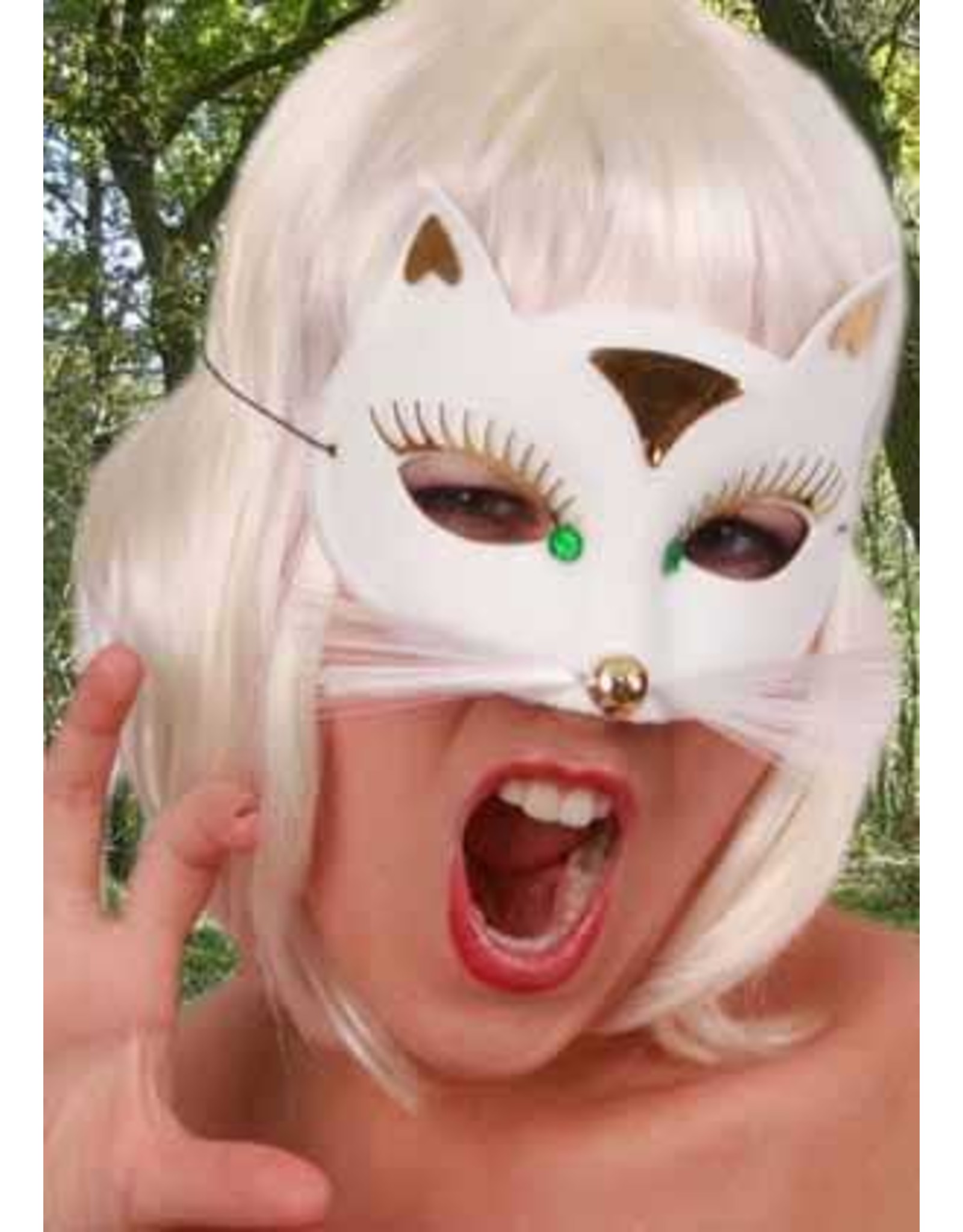 Oogmasker Kat Luxe Wit Klein