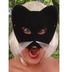 Oog halfmasker kat zwart