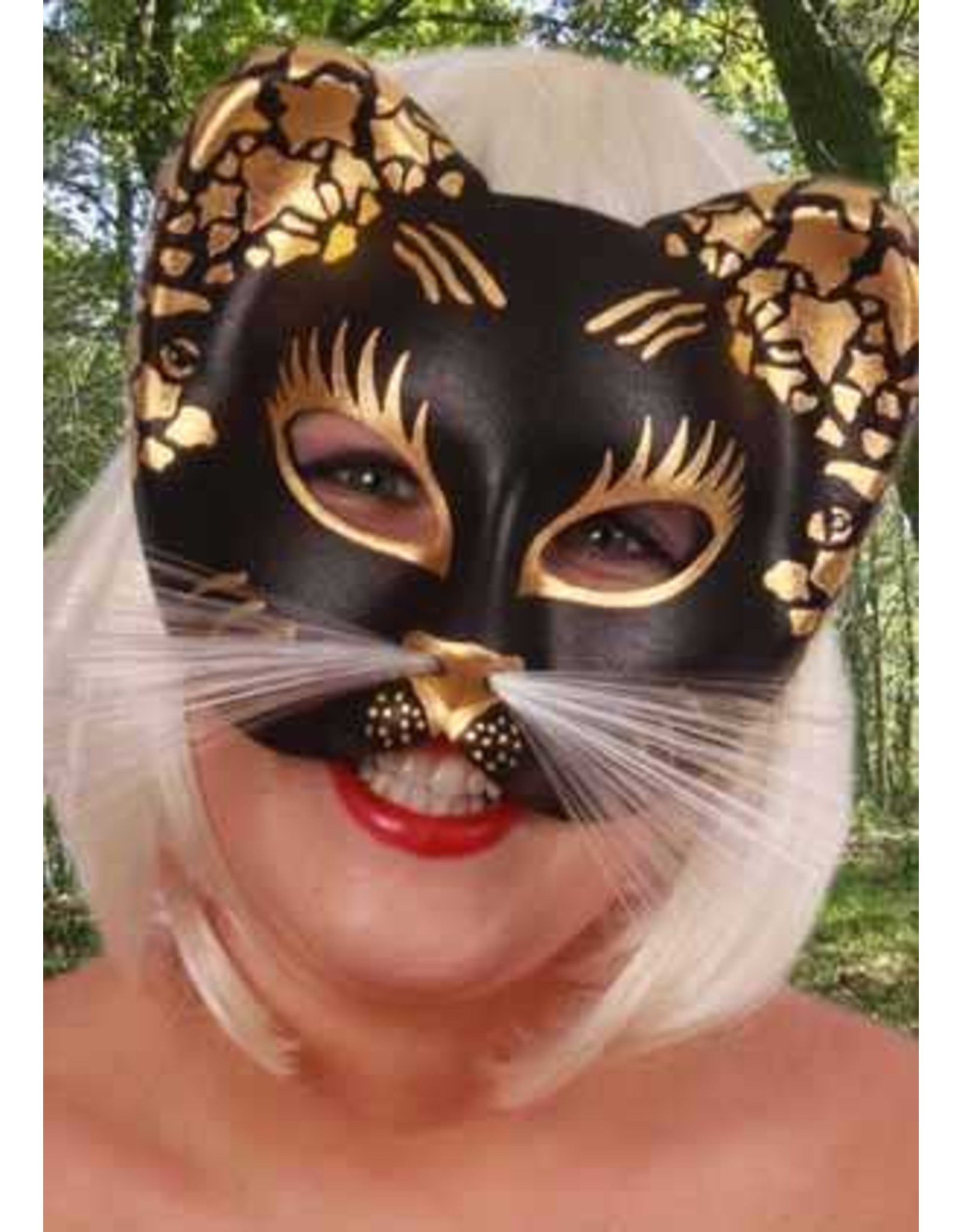 Oog half masker kat glitter