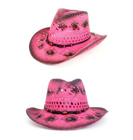 Stetson hoed crazy summer met decoratie pink