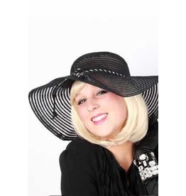 Dames organza hoed gaas ringen zwart