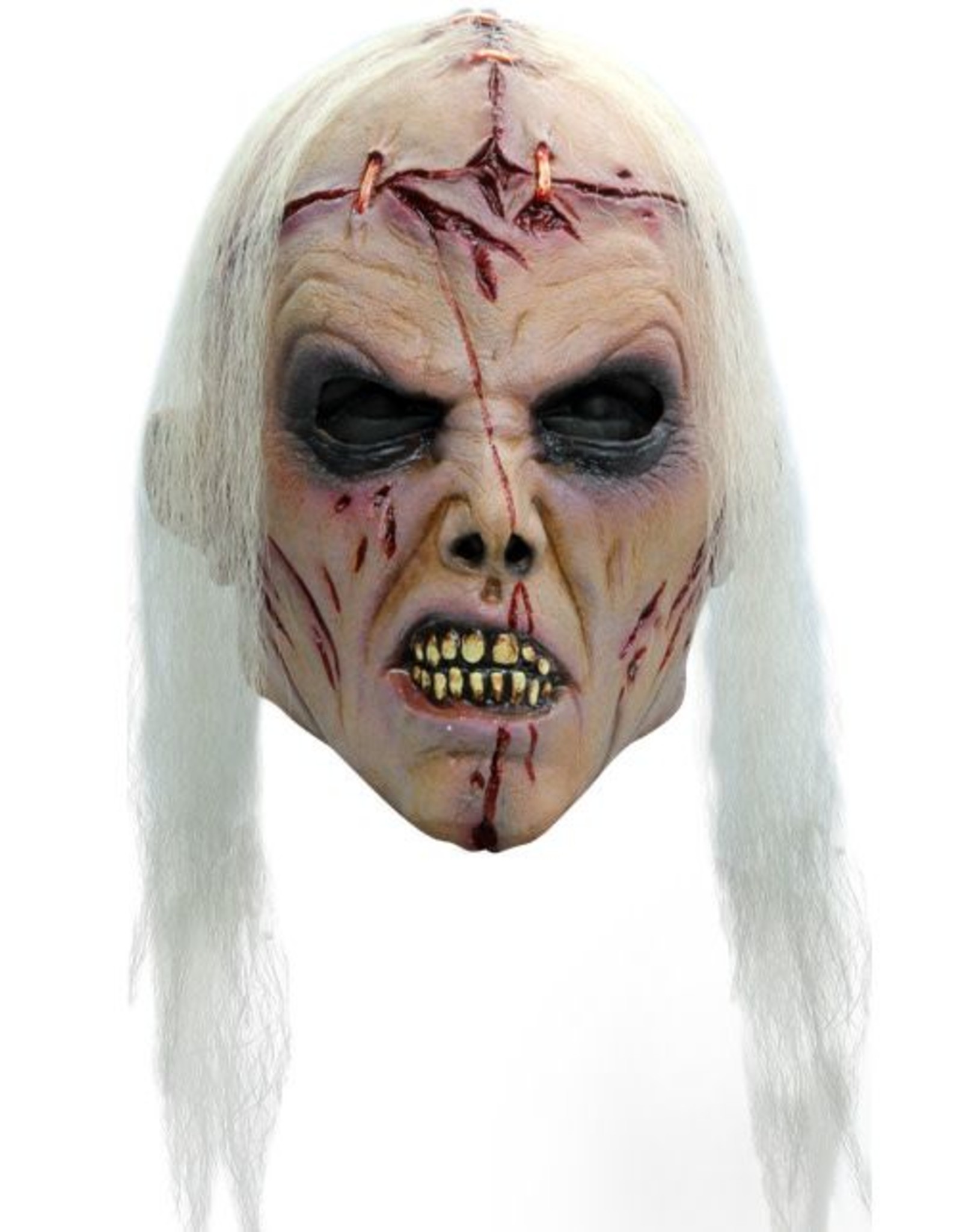 Masker zombie lobotomie wit haar