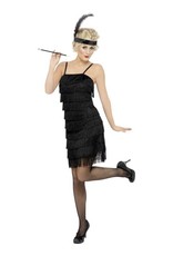 Fringe Flapper Charleston Kostuum, zwart