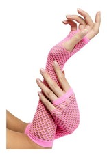 Lange Visnet Handschoenen, Pink