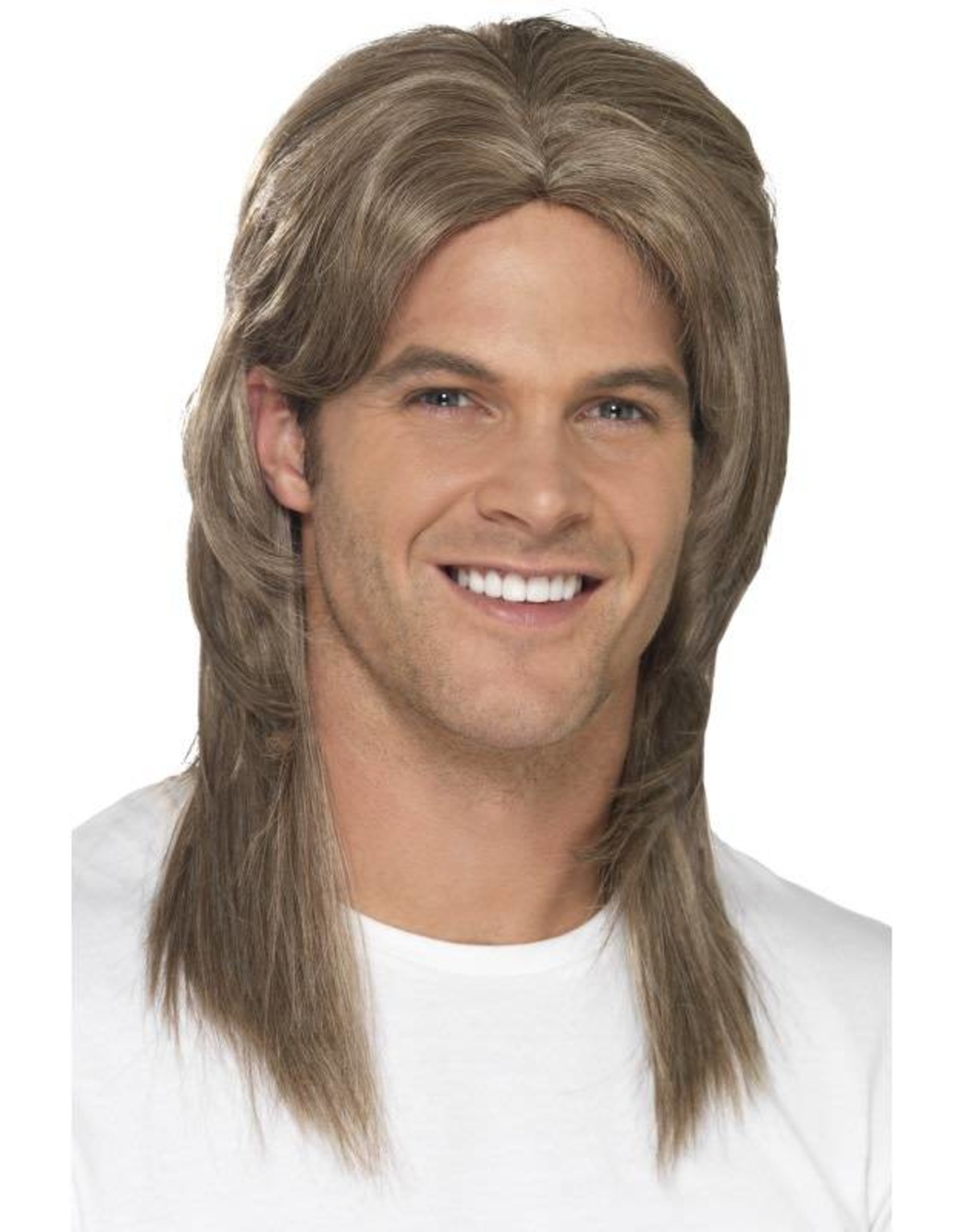 Deluxe Mullet Pruik, Bruin